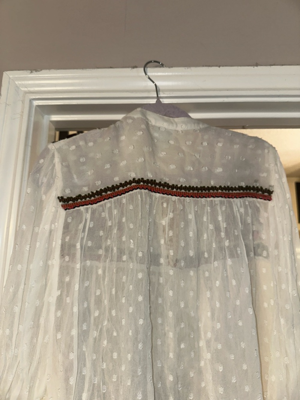 NWOT ivy jane Cream Swiss-Dot Tunic with Multicolor Embroidered xl new - Picture 8 of 8